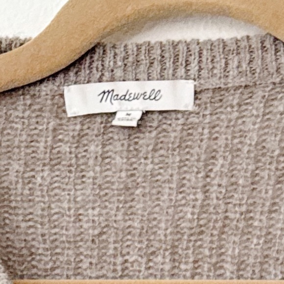 Madewell Bellaire Alpaca Blend Cardigan Tan Sweater M - Picture 6 of 8